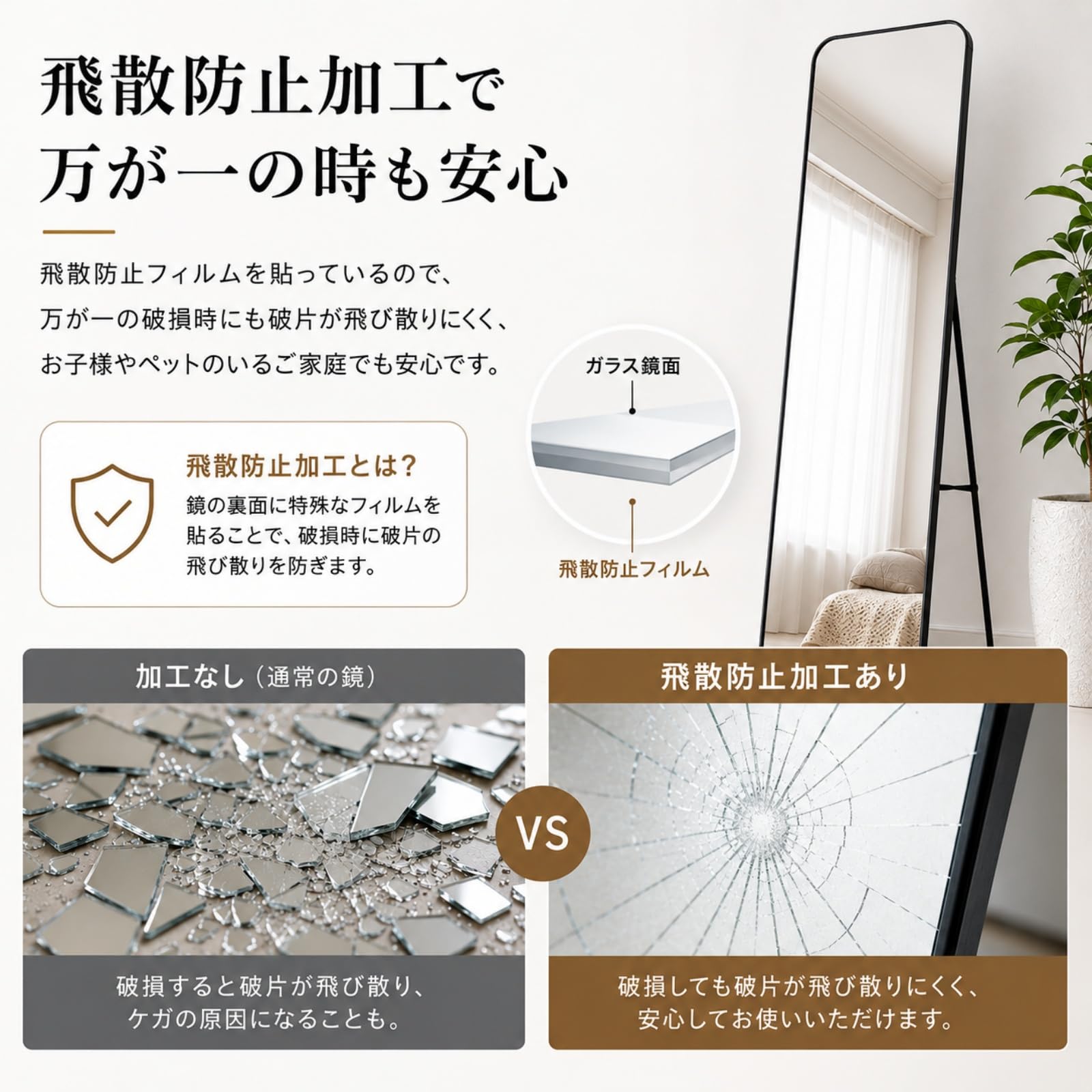 Amazon.co.jp: WISDHM 全身鏡 姿見鏡 壁掛け鏡 スタンドミラー